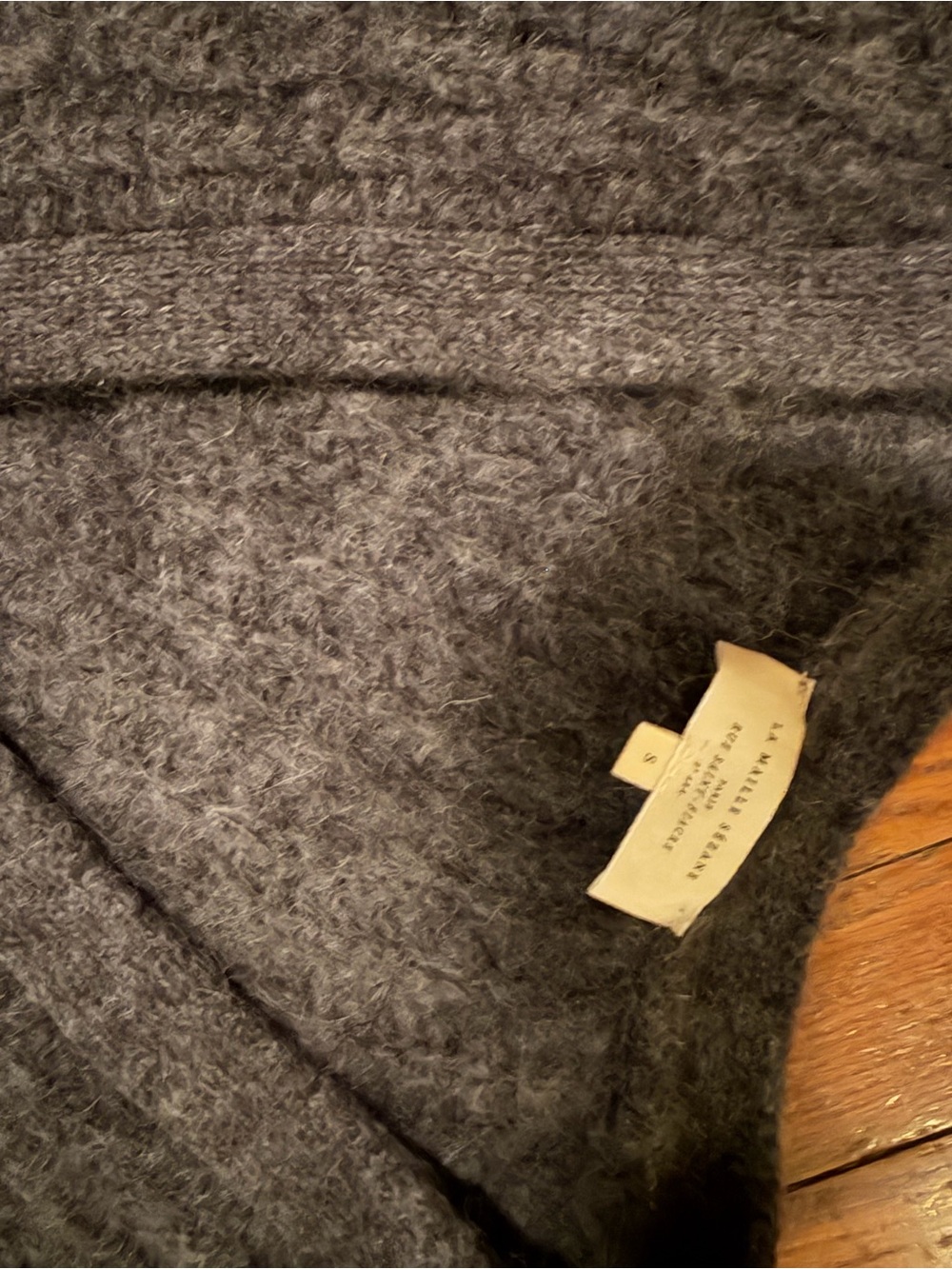 Sezane Charcoal Textured Button-Front cardigan - Picture 8 of 8